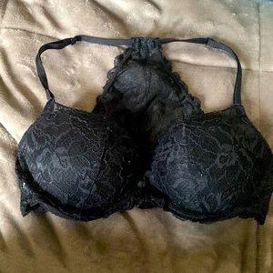 Black lace Victoria’s Secret padded, push-up bra great condition
